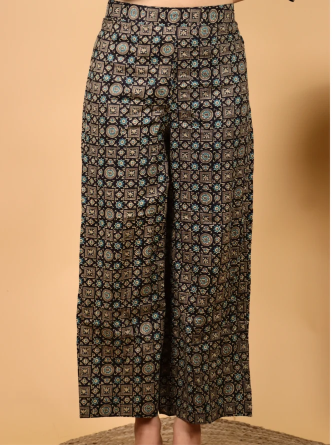Black Floral Cotton Kurta Set — Duskbloom Set - Image 4