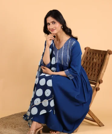 Teal Embroidered Kurta Set — Oceanveil Ensemble