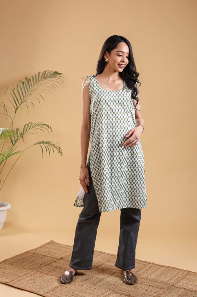 Designer Sleeveless Kurti for Women | Avalon’s Whisper – The Mystical Cotton Kurti