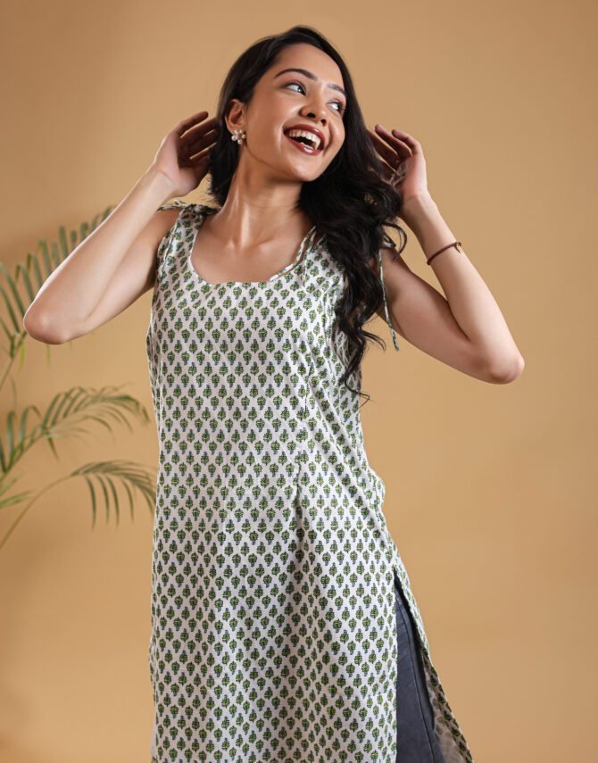 Avalon’s Whisper – The Mystical Cotton Kurti - Image 2