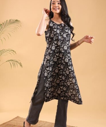 Elysian Dreams – The Ethereal Black & Off White Kurti