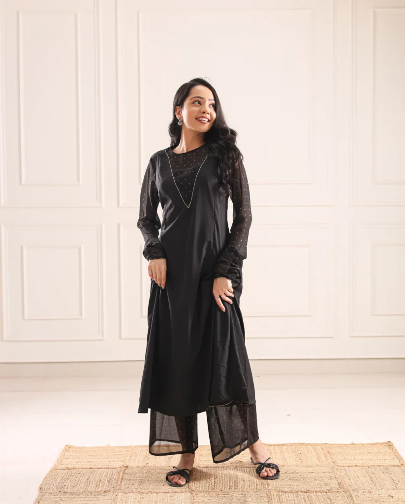 Designer Black Kurta Set for Women | Timeless Elegance for Festive & Daily Wear