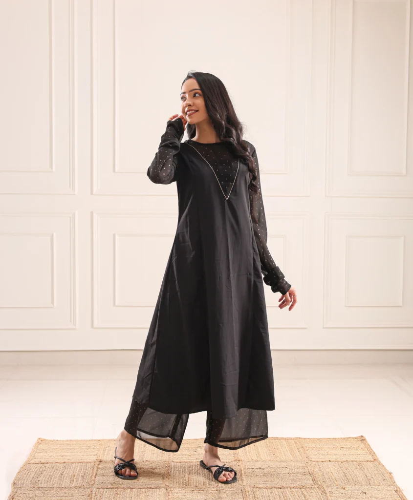 Designer Black Kurta Set for Women | Timeless Elegance for Festive & Daily Wear