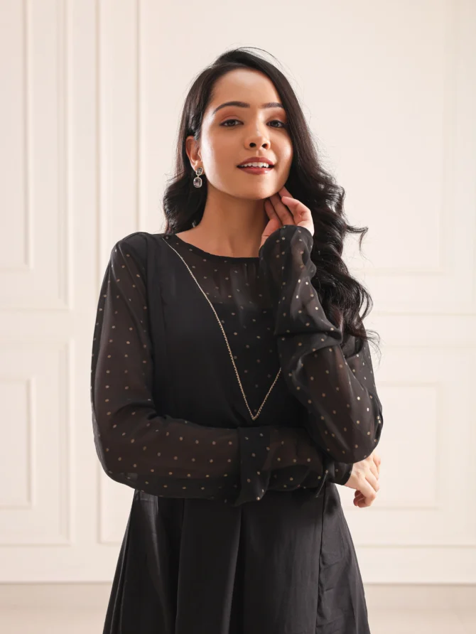 Midnight Aura Black Kurta Set – Timeless Elegance in Every Thread - Image 7