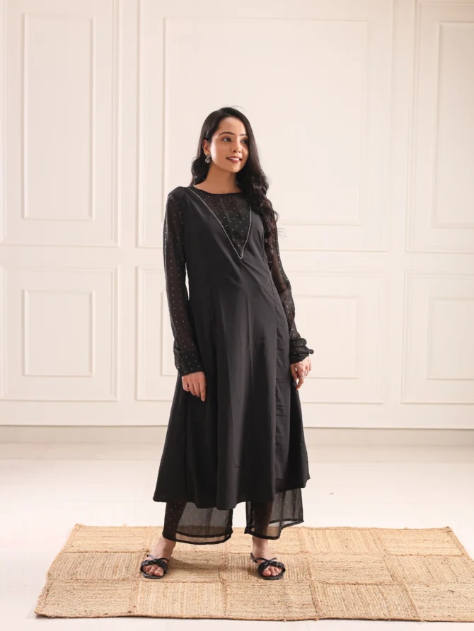 Midnight Aura Black Kurta Set – Timeless Elegance in Every Thread