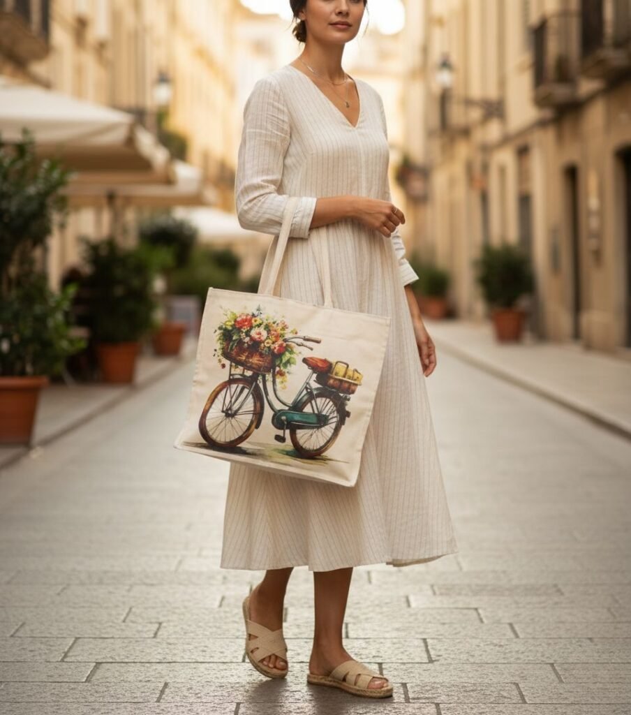 Effortless Elegance: Tote Bag with a Maxi or Midi Dress