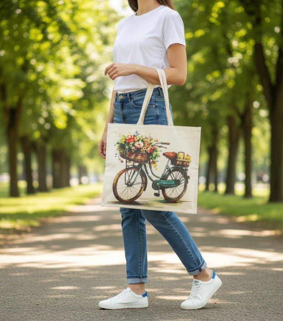 The Classic Combo: Tote Bag with Jeans and a T-Shirt