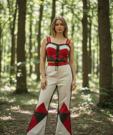 Outlaw Duchess | Abstract Colorblock Cotton Co-ord Set for Women