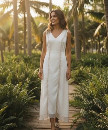 Ivory Bloom | Meadow Lace Cotton Dress for Women