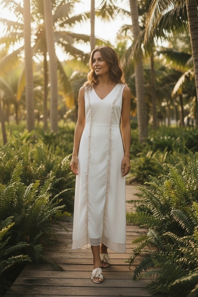 Ivory Bloom | Meadow Lace Cotton Dress for Women