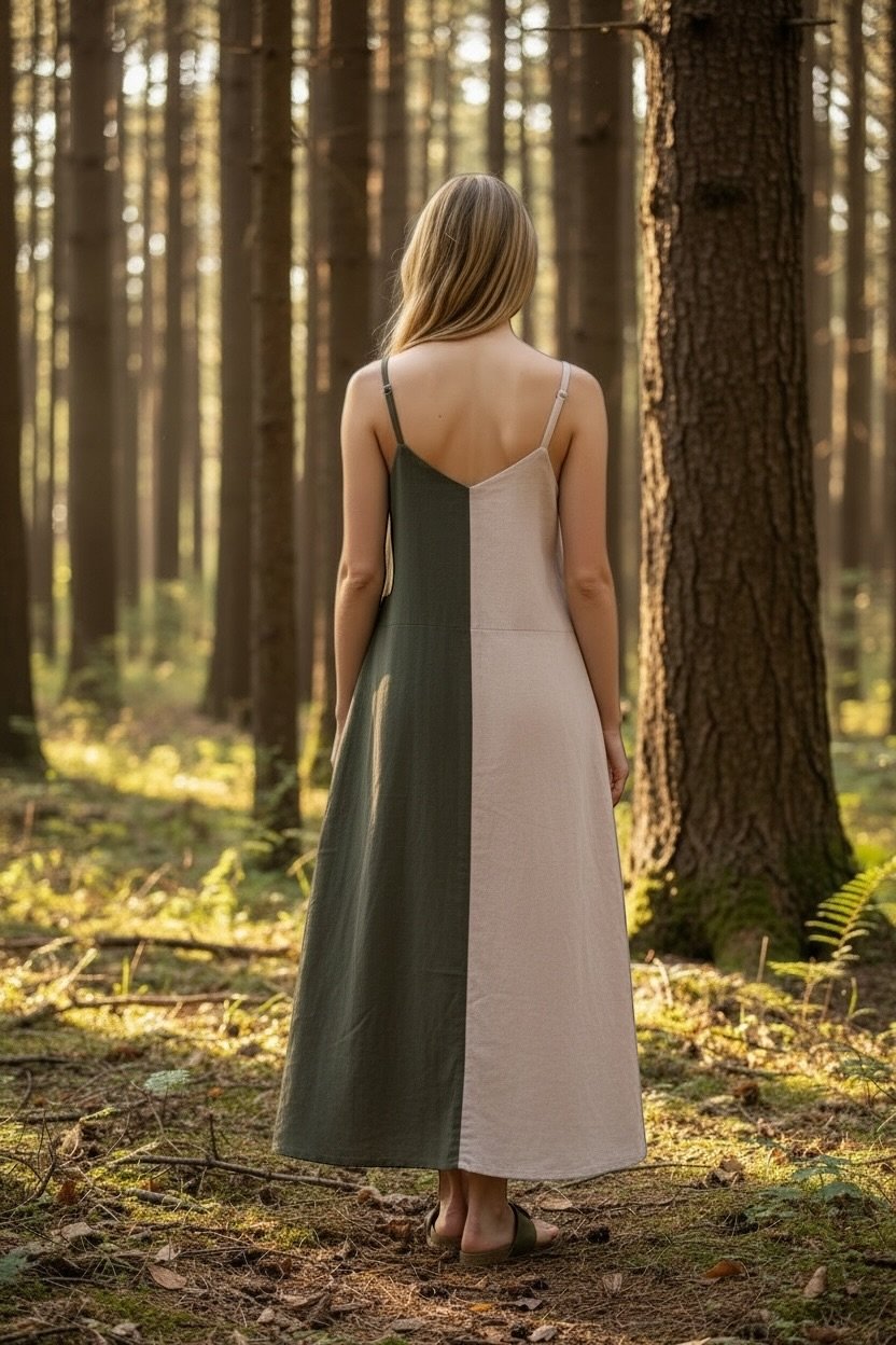 Olive Canopy | Forest Blend Cotton Khadi Dress for Women - Image 5